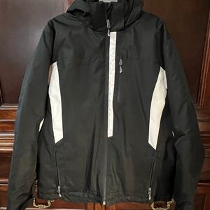 Men's Black and White Polar Edge Silver Series Ski Jacket